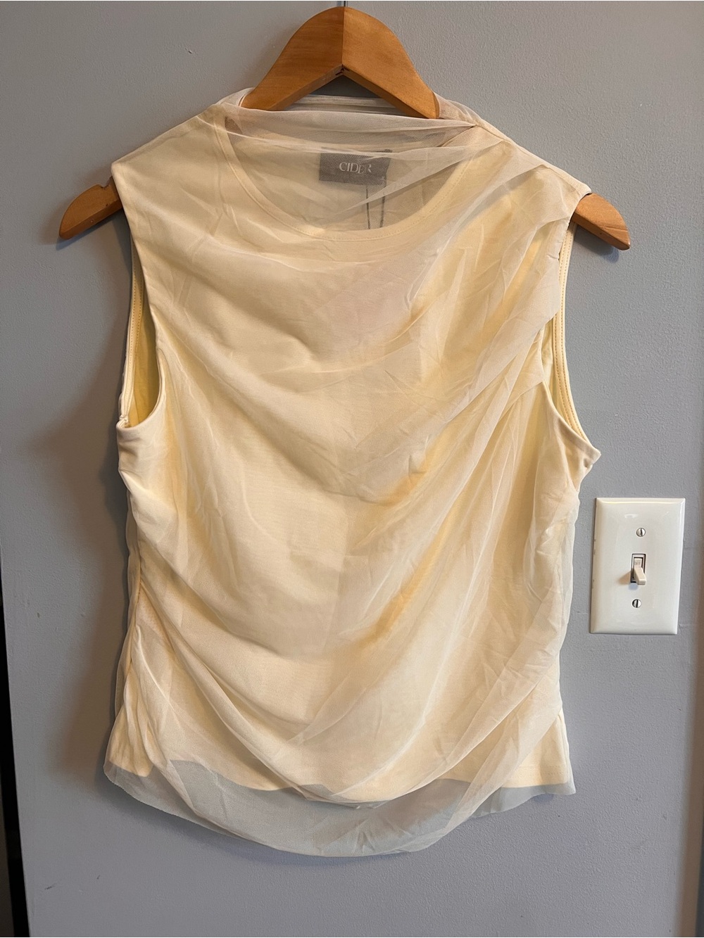 Sleeveless Sheer Layered Tank Top — Yellow